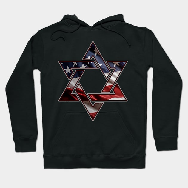 US Flag Star Of David T-shirt Hoodie by Censored_Clothing